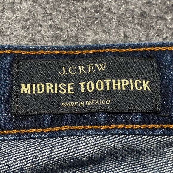 J. Crew Blue Jeans Midrise Toothpick Womans Size 32 - Picture 7 of 10
